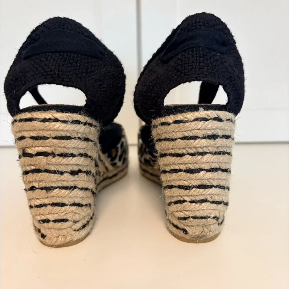 Castaner wedge espadrilles with animal print design, size 36